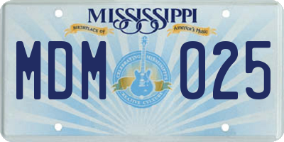 MS license plate MDM025