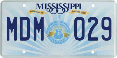 MS license plate MDM029