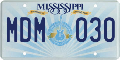 MS license plate MDM030