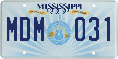 MS license plate MDM031
