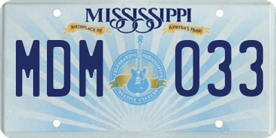 MS license plate MDM033