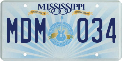 MS license plate MDM034