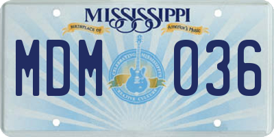 MS license plate MDM036