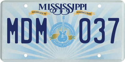 MS license plate MDM037
