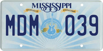 MS license plate MDM039