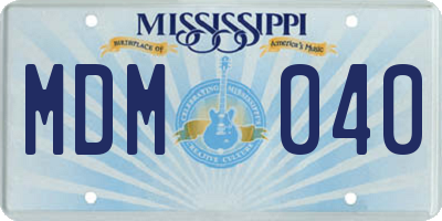MS license plate MDM040