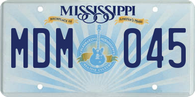 MS license plate MDM045