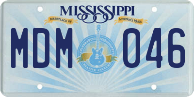 MS license plate MDM046