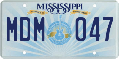 MS license plate MDM047