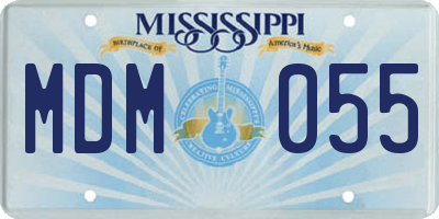 MS license plate MDM055