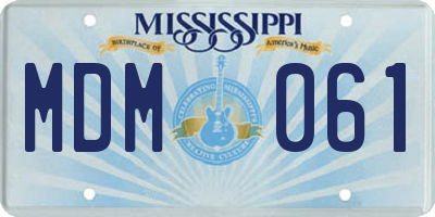 MS license plate MDM061