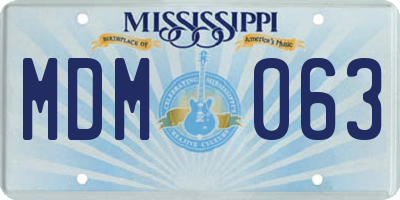 MS license plate MDM063