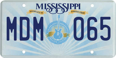 MS license plate MDM065
