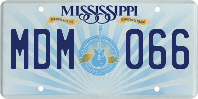 MS license plate MDM066