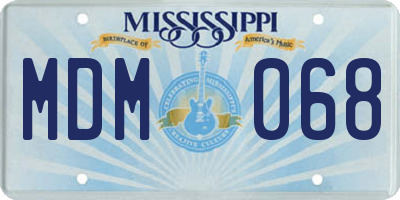 MS license plate MDM068