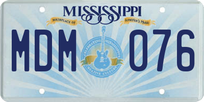 MS license plate MDM076