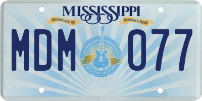 MS license plate MDM077