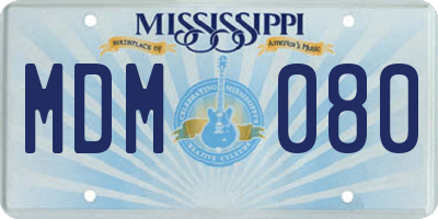 MS license plate MDM080