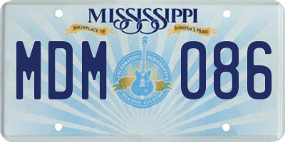 MS license plate MDM086