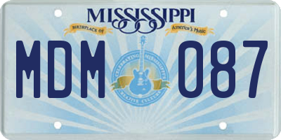 MS license plate MDM087