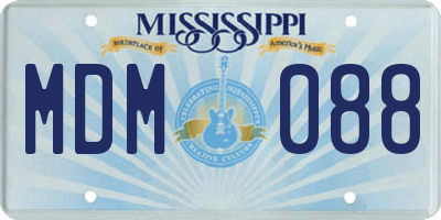 MS license plate MDM088