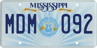 MS license plate MDM092