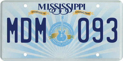 MS license plate MDM093