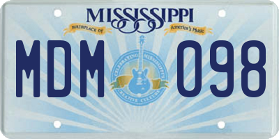 MS license plate MDM098