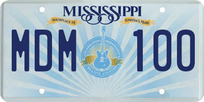 MS license plate MDM100