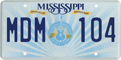 MS license plate MDM104