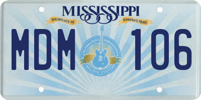 MS license plate MDM106