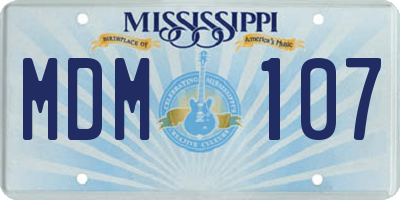 MS license plate MDM107