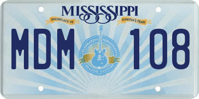 MS license plate MDM108