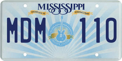 MS license plate MDM110
