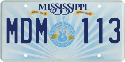 MS license plate MDM113