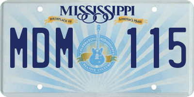 MS license plate MDM115