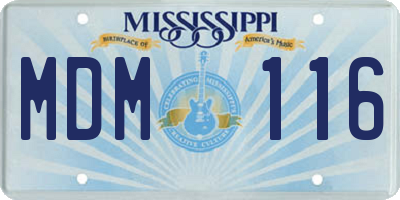 MS license plate MDM116