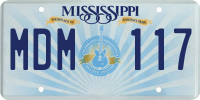 MS license plate MDM117