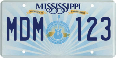 MS license plate MDM123