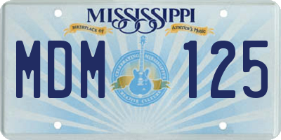 MS license plate MDM125