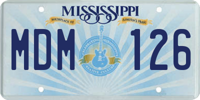 MS license plate MDM126