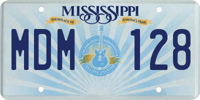 MS license plate MDM128