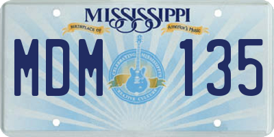 MS license plate MDM135