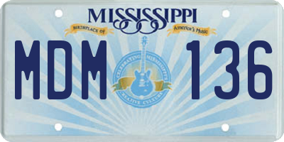 MS license plate MDM136