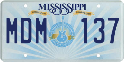 MS license plate MDM137