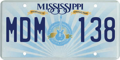 MS license plate MDM138