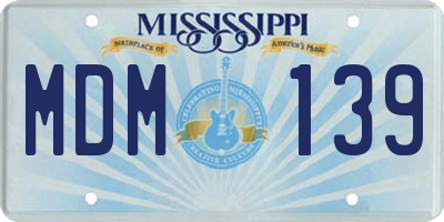 MS license plate MDM139