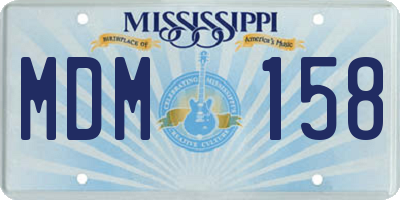 MS license plate MDM158