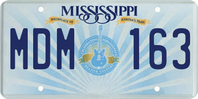 MS license plate MDM163