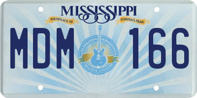 MS license plate MDM166